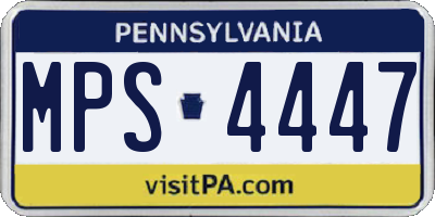 PA license plate MPS4447