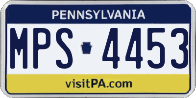 PA license plate MPS4453