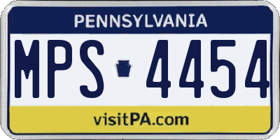 PA license plate MPS4454