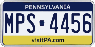PA license plate MPS4456