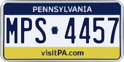 PA license plate MPS4457