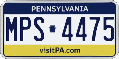 PA license plate MPS4475