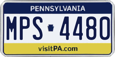 PA license plate MPS4480