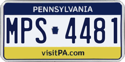 PA license plate MPS4481