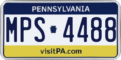 PA license plate MPS4488