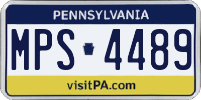 PA license plate MPS4489