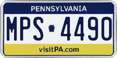 PA license plate MPS4490