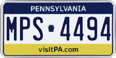 PA license plate MPS4494
