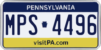 PA license plate MPS4496