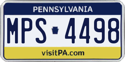 PA license plate MPS4498