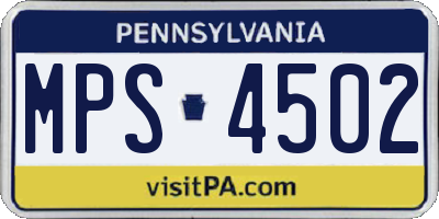 PA license plate MPS4502