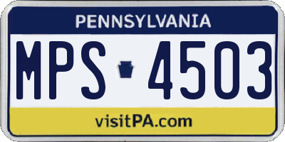 PA license plate MPS4503