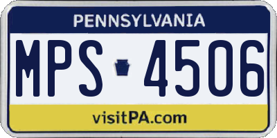PA license plate MPS4506