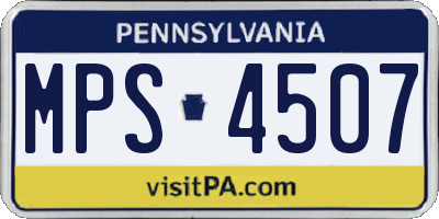 PA license plate MPS4507