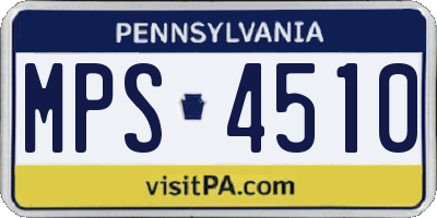 PA license plate MPS4510