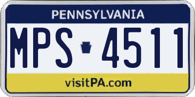 PA license plate MPS4511