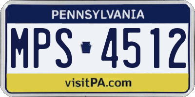 PA license plate MPS4512