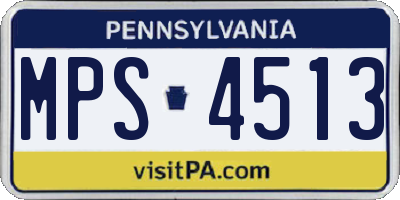 PA license plate MPS4513