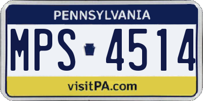 PA license plate MPS4514