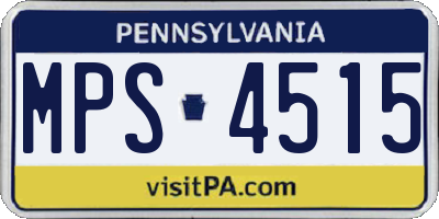 PA license plate MPS4515