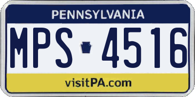 PA license plate MPS4516