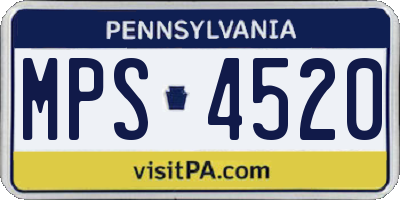 PA license plate MPS4520