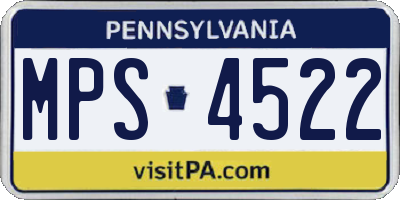 PA license plate MPS4522