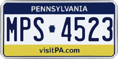 PA license plate MPS4523