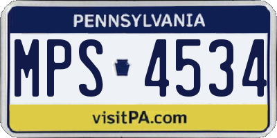 PA license plate MPS4534