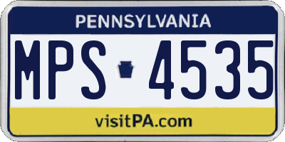 PA license plate MPS4535
