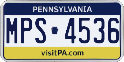 PA license plate MPS4536