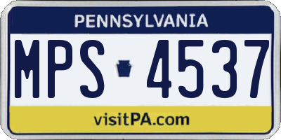 PA license plate MPS4537