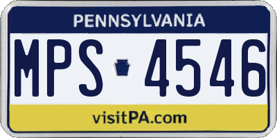 PA license plate MPS4546