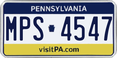 PA license plate MPS4547