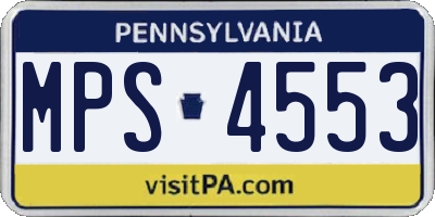 PA license plate MPS4553