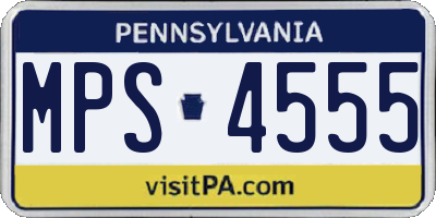 PA license plate MPS4555