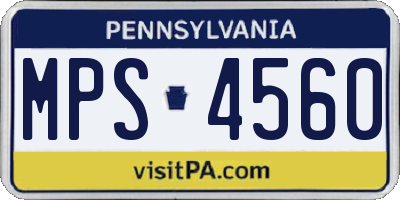 PA license plate MPS4560