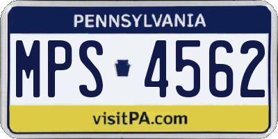 PA license plate MPS4562