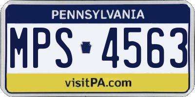 PA license plate MPS4563