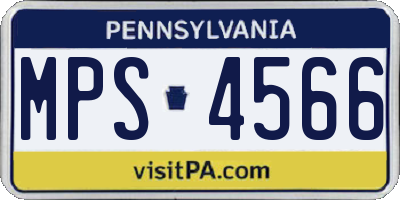 PA license plate MPS4566