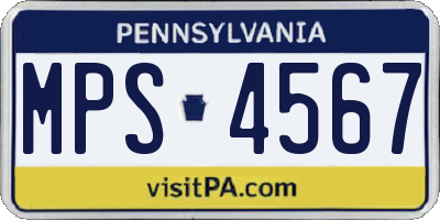PA license plate MPS4567
