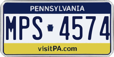 PA license plate MPS4574