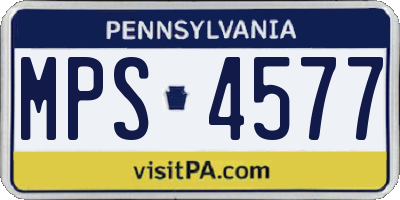 PA license plate MPS4577