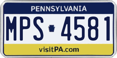 PA license plate MPS4581