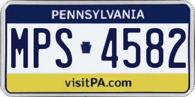 PA license plate MPS4582