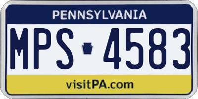 PA license plate MPS4583