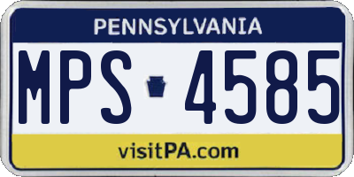 PA license plate MPS4585