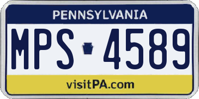 PA license plate MPS4589