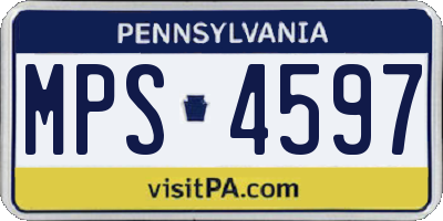 PA license plate MPS4597