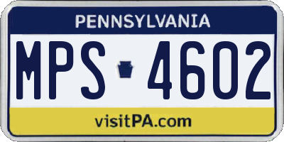 PA license plate MPS4602